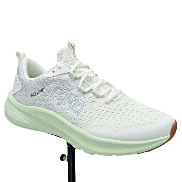Ryka No Limit Women’s Athletic Sneakers Size 9 White-Green Flexible Cushioned - Picture 1 of 14
